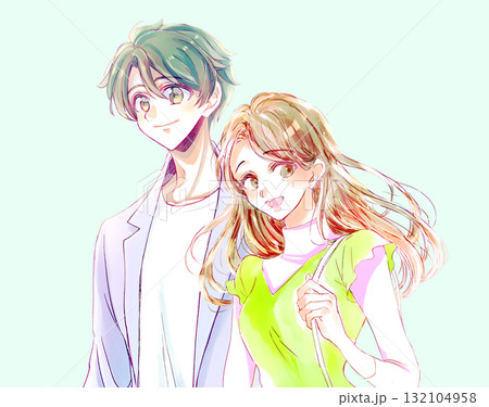 外出する男女 春イメージ 外出する男女 春イメージ 132104958