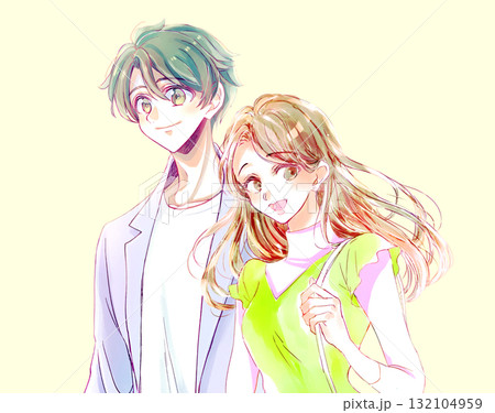 外出する男女 春イメージ 外出する男女 春イメージ 132104959