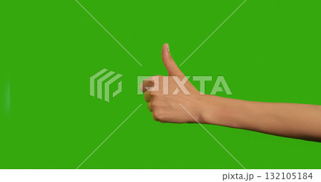 Gestures female Hand OKAY OK CLASS Everything is Good on a Green Background Gestures female Hand OKAY OK CLASS Everything is Good on a Green Background 132105184
