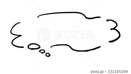 手書きの考える吹き出し ベクター 132105209