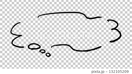 手書きの考える吹き出し ベクター 132105209