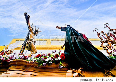 Holy Week festivities with the Brotherhood of the Third Word in Alcala de Guadaira, Seville, Andalusia 132105223