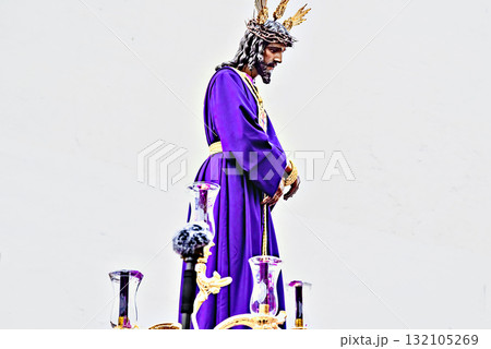 Holy Week celebrations with the procession of Jesus Cautivo in Alcala de Guadaira, Seville, Andalusia 132105269