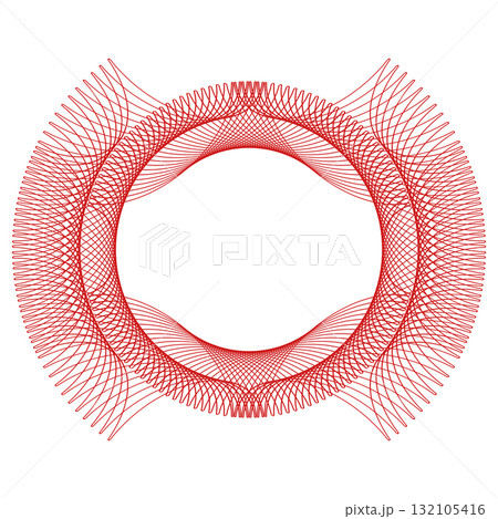 Simple red line frames with double stroke. Monogram blank for text decoration. 132105416