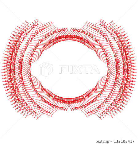 Simple red line frames with double stroke. Monogram blank for text decoration. 132105417