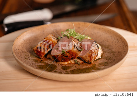 Pork Tenderloin Prepared for Serving, Pork Tenderloin Prepared for Serving, 132105641