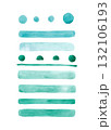 Green brushstrokes, lines, and strokes. Isolated watercolor elements for your design Green brushstrokes, lines, and strokes. Isolated watercolor elements for your design 132106193
