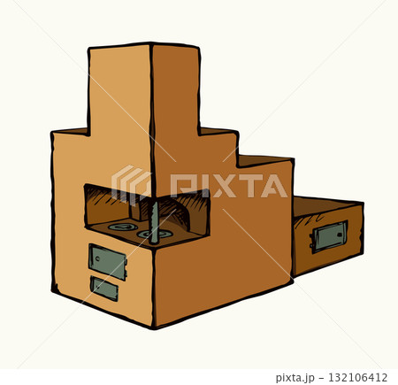 Old Russian stove. Vector drawing Old Russian stove. Vector drawing 132106412