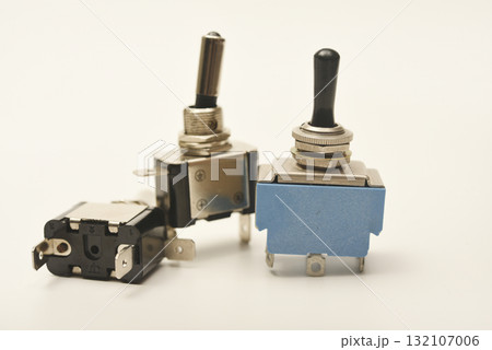 Small electric switches. Electric toggle switch. Blue switches. Small electric switches. Electric toggle switch. Blue switches. 132107006