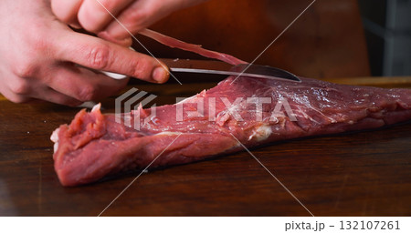 Fresh Raw Beef Meat As Preparation Before Cooking. Fresh Raw Beef Meat As Preparation Before Cooking. 132107261