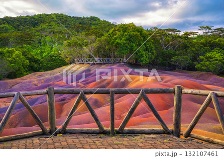 Viewing Deck at Chamarel Seven Colored Earth Geopark, Mauritius, Africa 132107461