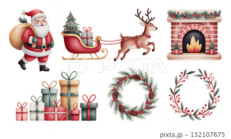 サンタのソリ＆コージークリスマスセット 132107675