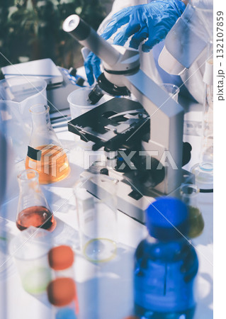 Researchers working in the clinical laboratory Researchers working in the clinical laboratory 132107859