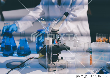Researchers working in the clinical laboratory 132107867