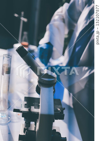 Researchers working in the clinical laboratory 132107877