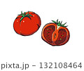 トマト　イラスト　カラー 132108464