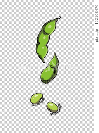 枝豆　イラスト　カラー 132108476
