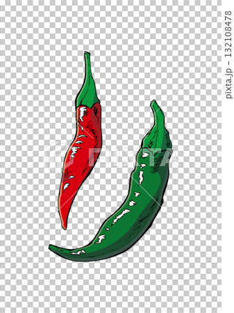辣椒插畫顏色 132108478
