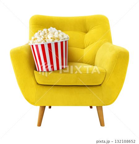 The Bright Yellow Chair with Popcorn is Perfectly Designed for Enjoyable Movie Nights Ahead The Bright Yellow Chair with Popcorn is Perfectly Designed for Enjoyable Movie Nights Ahead 132108652