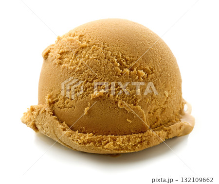caramel flavor ice cream scoop caramel flavor ice cream scoop 132109662