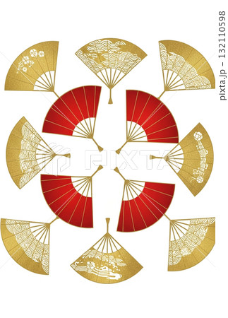 【はがき用】シンプルで上品な金赤の放射デザイン 【はがき用】シンプルで上品な金赤の放射デザイン 132110598