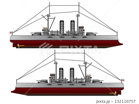 軍艦のイラスト 132110757
