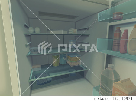 冷蔵庫(open) 背景イラスト07 冷蔵庫(open) 背景イラスト07 132110971
