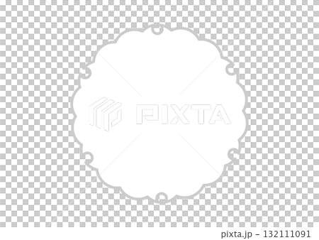 Simple Japanese pattern snowflake frame illustration, gray and white, lines and surfaces, white background, vector png transparent 132111091