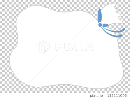 袋プレゼントのフレーム枠　吹き出し　イラスト　シンプル　メッセージカード　クリスマス 132111096