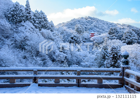 雪化粧した清水寺　子安の塔 132111115