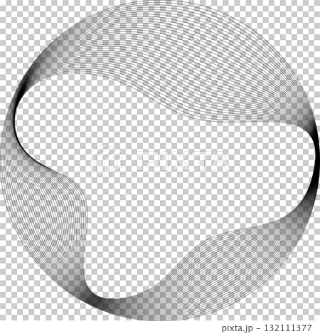 Set of circles round curve shape with wavy dynamic lines. Technology concept Set of circles round curve shape with wavy dynamic lines. Technology concept 132111377