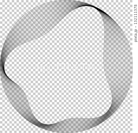 Set of circles round curve shape with wavy dynamic lines. Technology concept Set of circles round curve shape with wavy dynamic lines. Technology concept 132111378