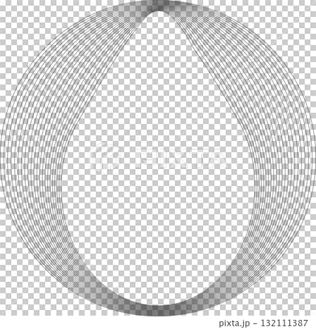 Set of circles round curve shape with wavy dynamic lines. Technology concept 132111387