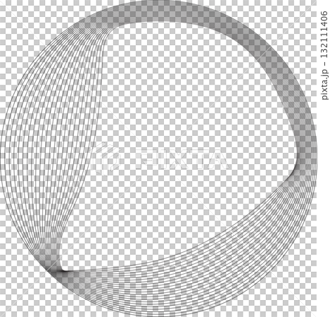 Set of circles round curve shape with wavy...のイラスト素材 [132111406] - PIXTA
