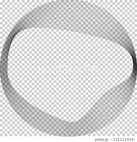 Set of circles round curve shape with wavy...のイラスト素材 [132111419] - PIXTA