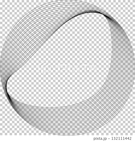 Set of circles round curve shape with wavy...のイラスト素材 [132111442] - PIXTA