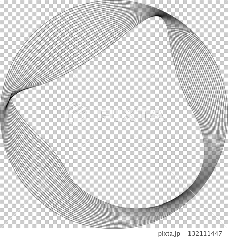 Set of circles round curve shape with wavy dynamic lines. Technology concept Set of circles round curve shape with wavy dynamic lines. Technology concept 132111447