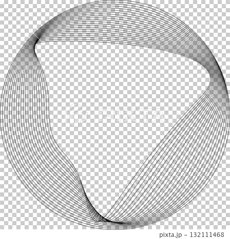 Set of circles round curve shape with wavy...のイラスト素材 [132111468] - PIXTA
