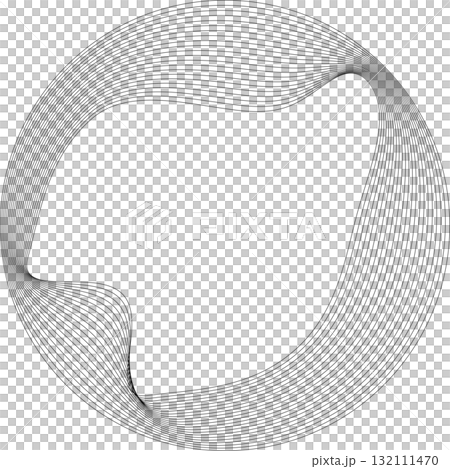 Set of circles round curve shape with wavy dynamic lines. Technology concept Set of circles round curve shape with wavy dynamic lines. Technology concept 132111470