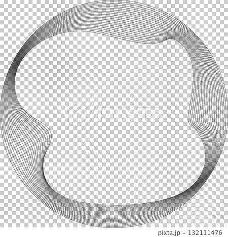Set of circles round curve shape with wavy...のイラスト素材 [132111476] - PIXTA