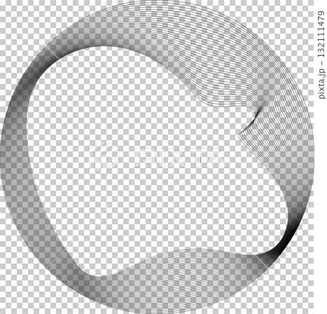 Set of circles round curve shape with wavy...のイラスト素材 [132111479] - PIXTA