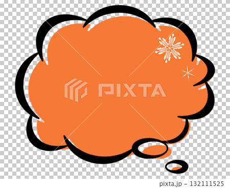 冬　雪の結晶デザインのアメコミ風吹き出し　色ずれ　モコモコ　赤2 132111525