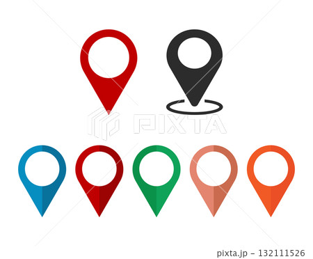 Colorful Map Markers Set for Digital Design. 132111526