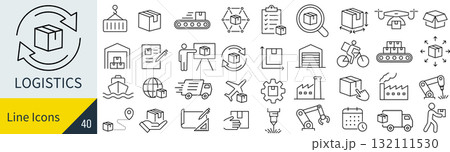 物流に関するアイコンセット 132111530