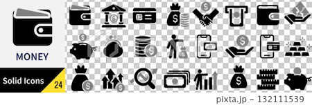 向量錢剪影圖示集 132111539
