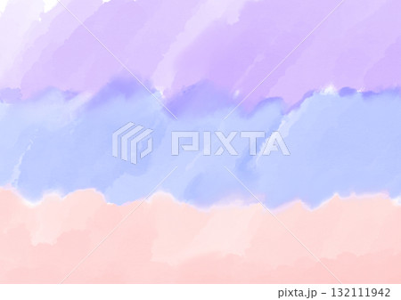 かわいいパステルカラーの水彩風抽象背景 132111942