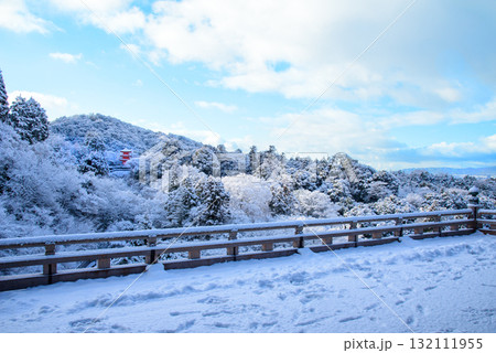 雪化粧した清水寺 子安の塔 雪化粧した清水寺 子安の塔 132111955