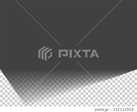 Rectangle shadow. Falling gray shades from object overlay blackout 132112018