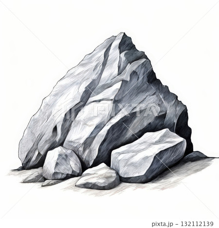 an AI Image Generator, Close-up Illustration of Realistic Rough Rock Texture 132112139