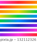 カラフルなグラデーションのバナー素材 虹色のストライプ8種セット 132112326